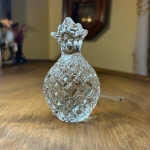 Crystal Glass Pineapple Paperweight 4.5"-tall Vintage Sparkling Heavy